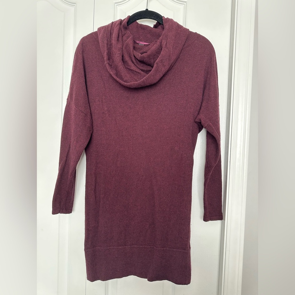 Jacob Women's Burgundy Cowl Neck cashmere blend Sweater dress in size XS